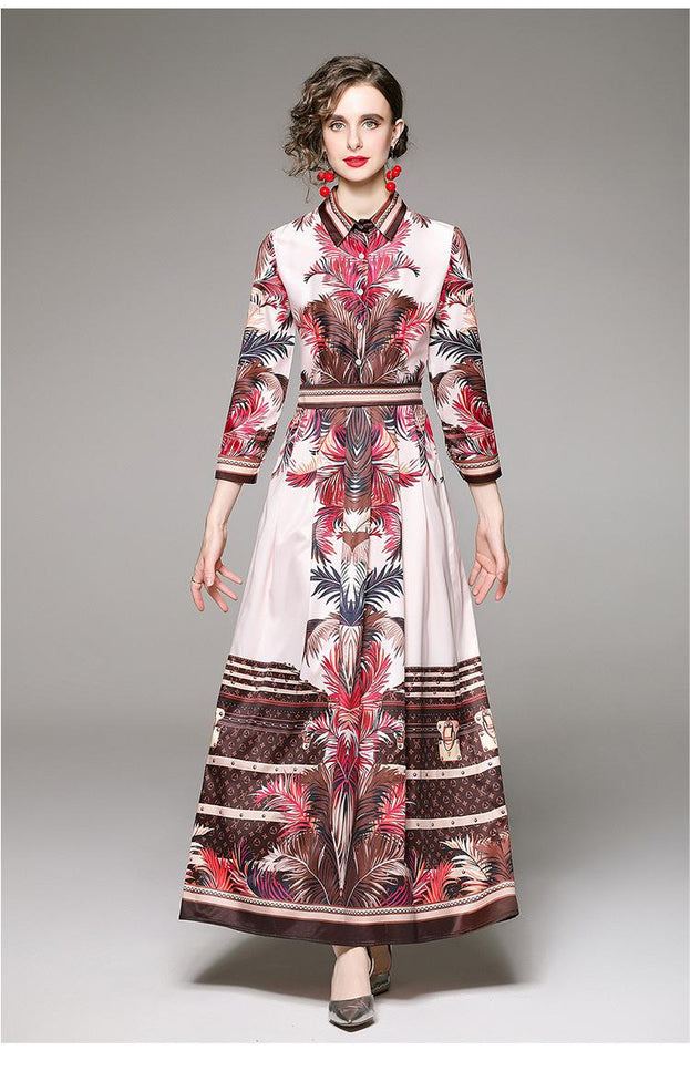 Fashion Waist Slimming Positioning Print with Belt