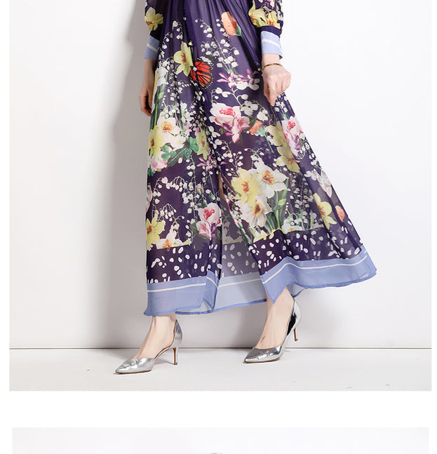 V-Neck Chiffon Dress