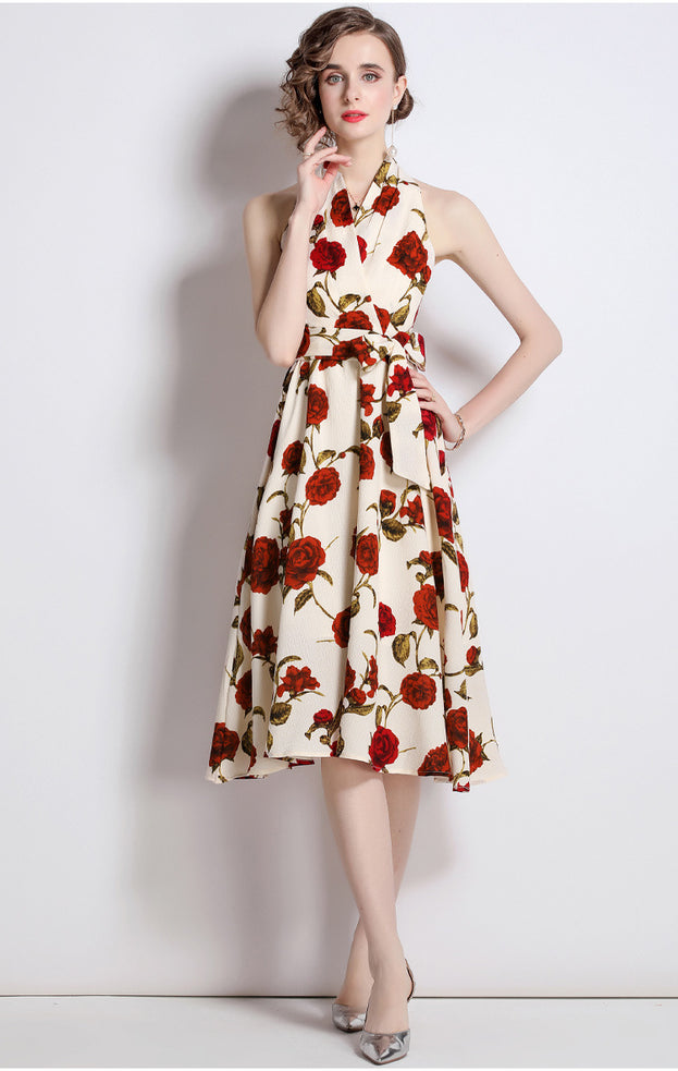 Neckline Print Dress