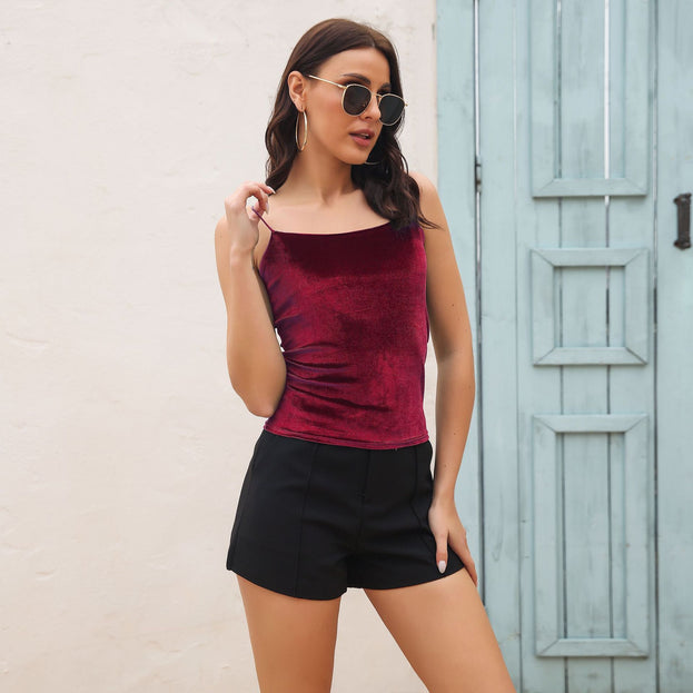 Velvet Camisole Women's Retro Bottoming Top