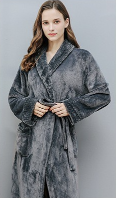 Coral Fleece Bathrobe Flannel Ladies Pajamas