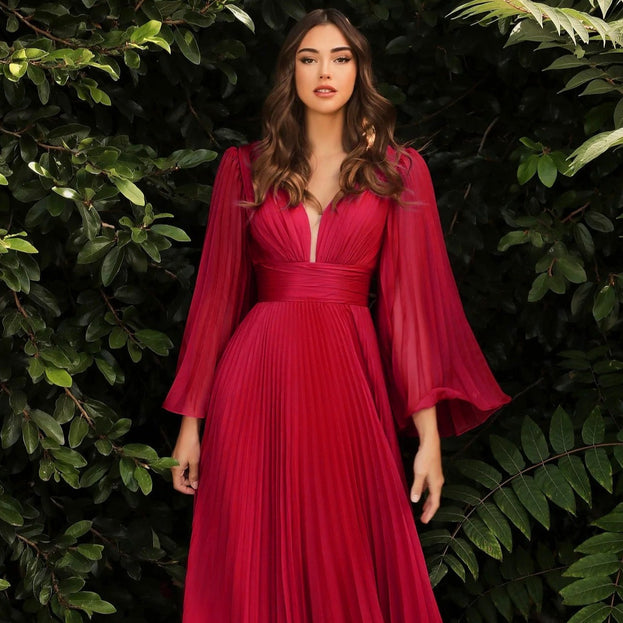 Sexy Deep V Long-Sleeved Dress Slim Dress