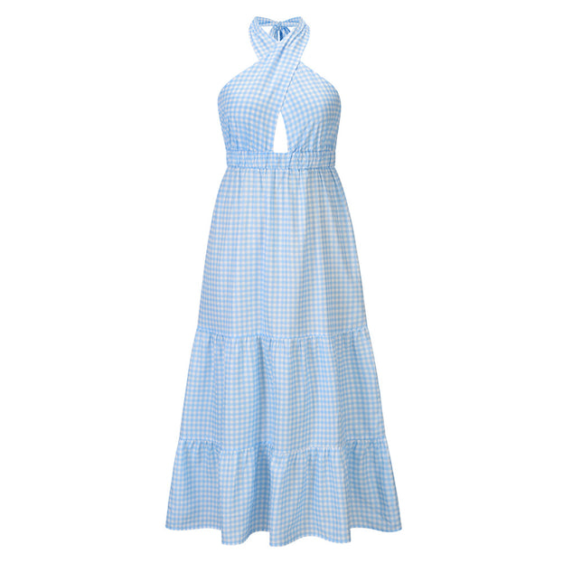 New Sexy Waist Dress Sexy Plaid Dress