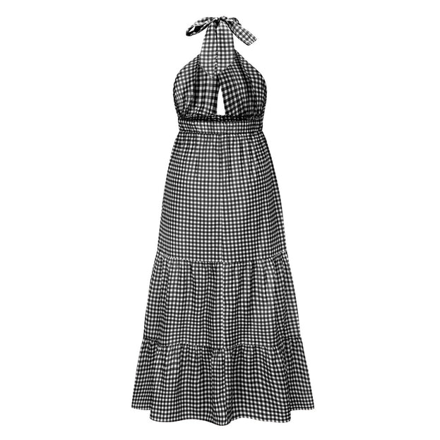 New Sexy Waist Dress Sexy Plaid Dress