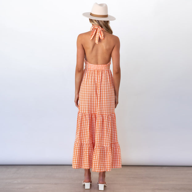 New Sexy Waist Dress Sexy Plaid Dress