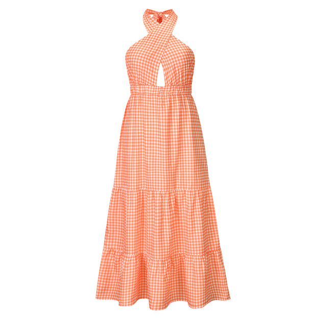 New Sexy Waist Dress Sexy Plaid Dress