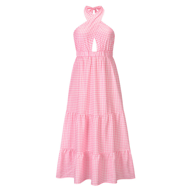 New Sexy Waist Dress Sexy Plaid Dress