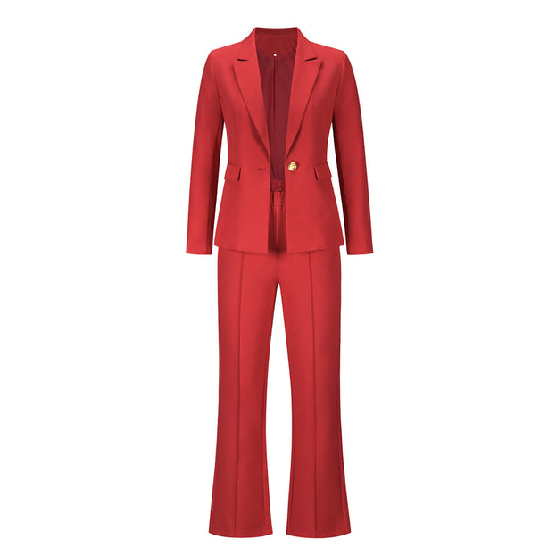 Professional Suit Trousers 2023 Autumn and Winter New OL Large Lapel Two-Piece Suit Women's Clothing