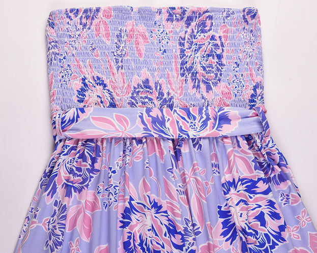 Wrapped chest sexy tie dress summer 2023 floral dress