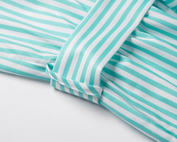 New Striped Halterneck Dress Slim Dress