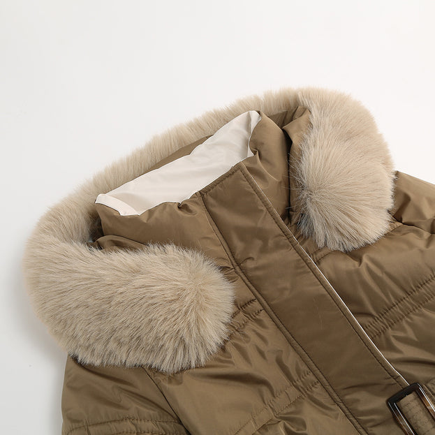 Women Slim Fit Mid Length Down Padded Jacket
