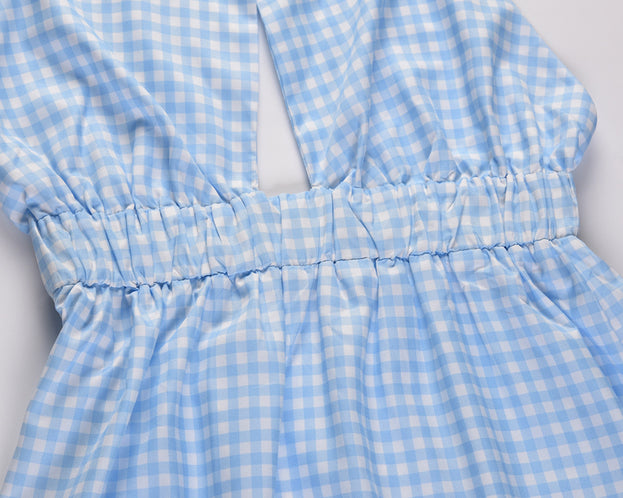 New Sexy Waist Dress Sexy Plaid Dress
